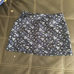 Blue floral blue mini skirt